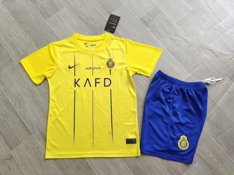 Kit Infantil Al-Nassr I 23/24 - Azul e Amarelo