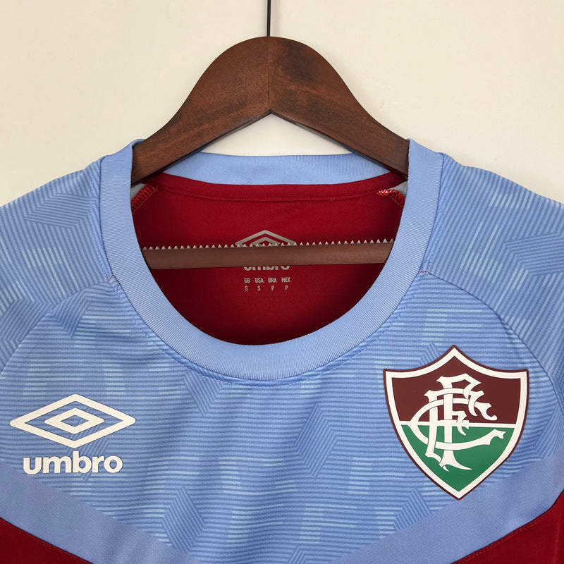 Camisola Feminina Fluminense Treino 23/24 - Bordô e Azul