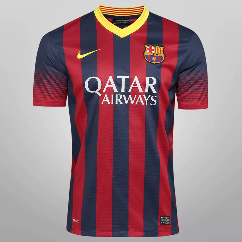 Camisola Barcelona Retrô 2013/2014 - Azul e Grená