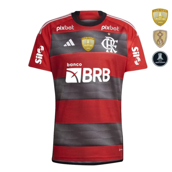 Camisola Flamengo I [Com Patrocínio] 23/24 - Rubro Negro