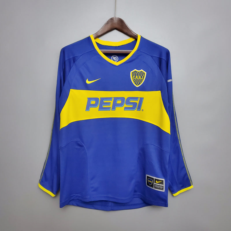 Camisola Manga Longa Boca Juniors 03/04 - Azul e Amarelo