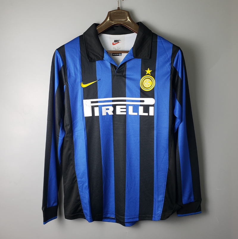 Camisola Manga Longa Inter de Milão I 1998 - Azul