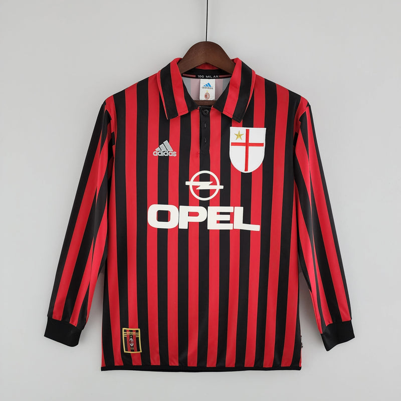 Camisola Manga Longa AC Milan 1999/2000 - Preto e Vermelho