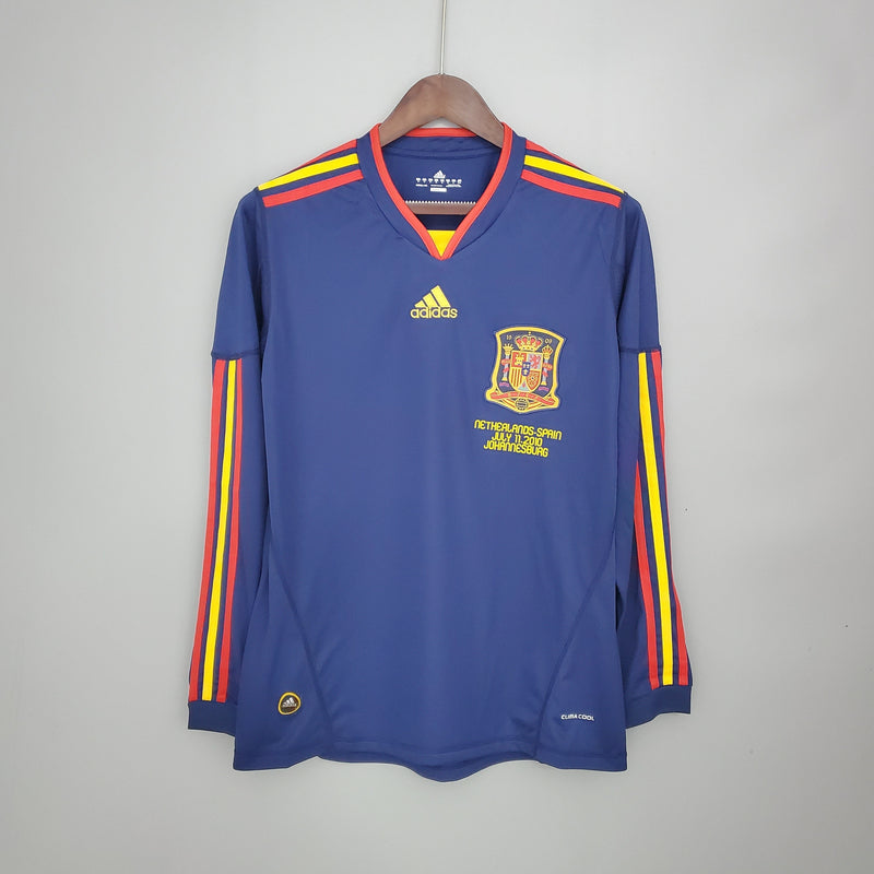 Camisola Manga Longa Seleção Espanha II 2010 - Azul