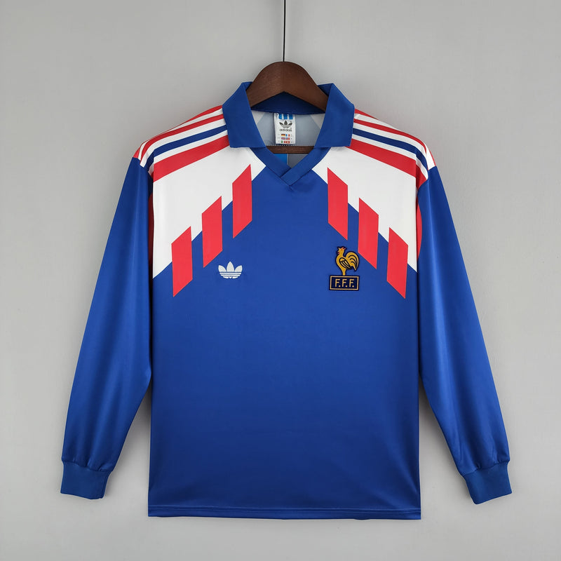 Camisola Manga Longa Seleção França 88/90 - Azul