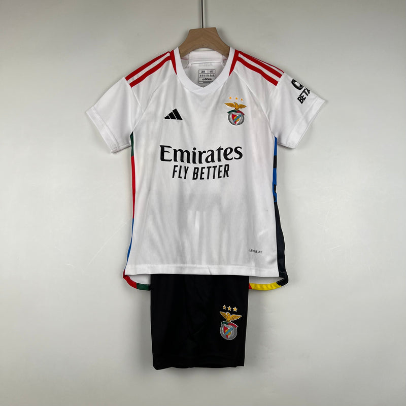 Kit Infantil Benfica Away 23/24 - Vermelho e Branco