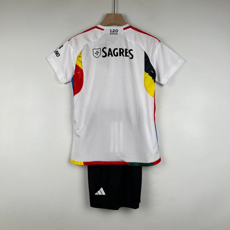 Kit Infantil Benfica Away 23/24 - Vermelho e Branco