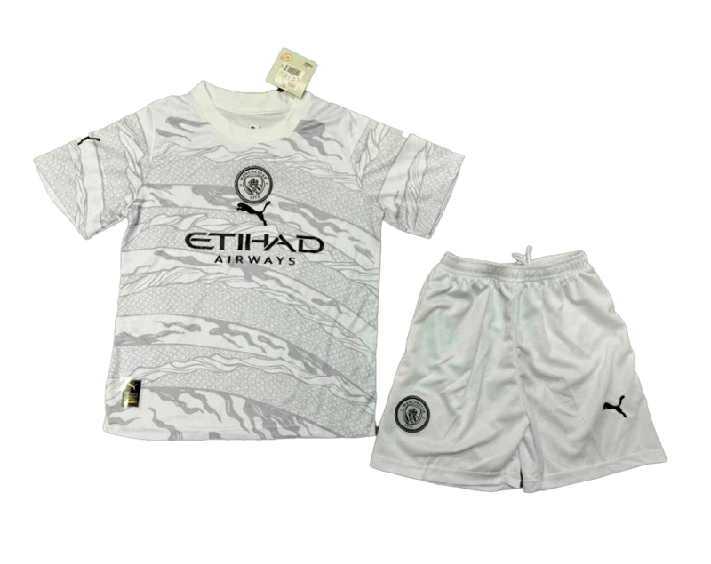 Kit Infantil Manchester City Edição Dragão 23/24 - Branco