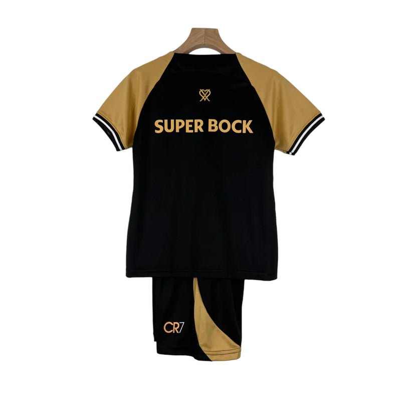 Kit Infantil CR7 23/24 - Preto e dourado