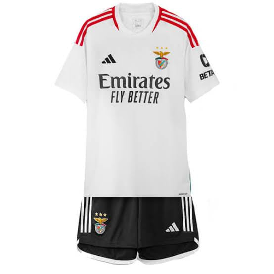 Kit Infantil Benfica Away 23/24 - Vermelho e Branco