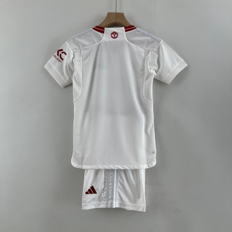 Kit Infantil Manchester United III 23/24 - Vermelho e Branco