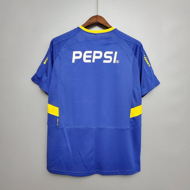 Camisola Boca Juniors Retrô 03/04 Azul e Amarela