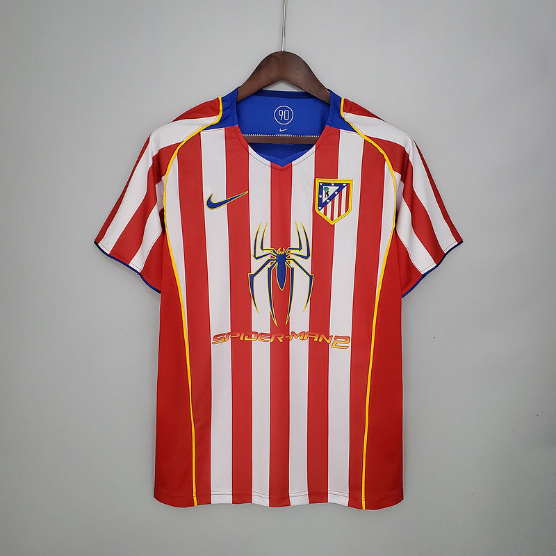 Camisola Atlético de Madrid Retrô 2004/2005 - Vermelha e Branca