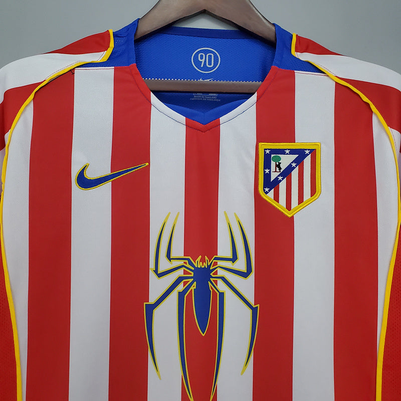 Camisola Atlético de Madrid Retrô 2004/2005 - Vermelha e Branca