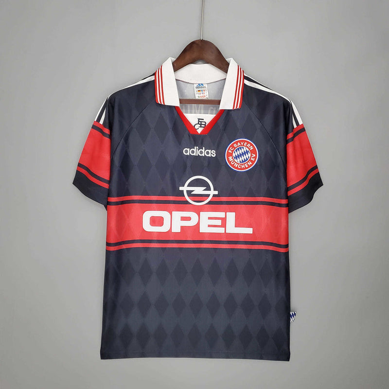 Camisola Bayern Retrô 1997/1999 - Preta e Vermelha