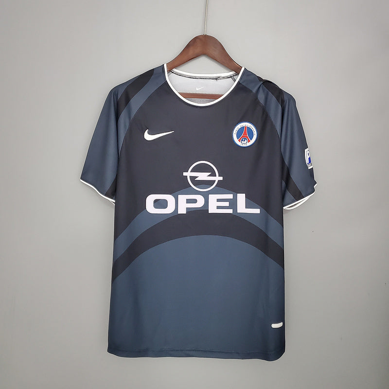 Camisola PSG Retrô 2001/2002 - Cinza e Preta