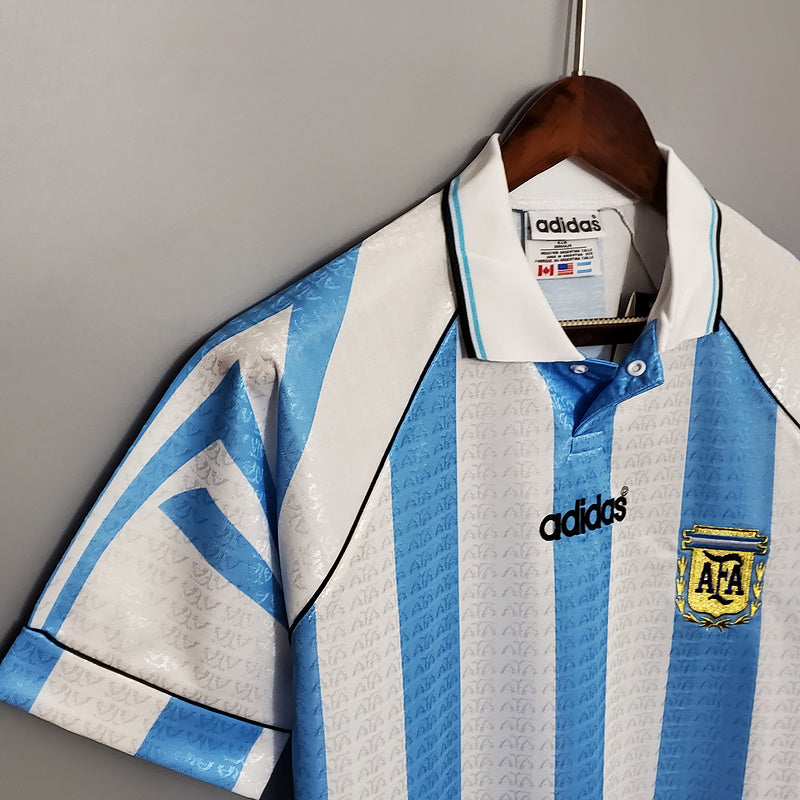 Camisola Seleção Argentina Retrô 1997-1998 Azul e Branca -