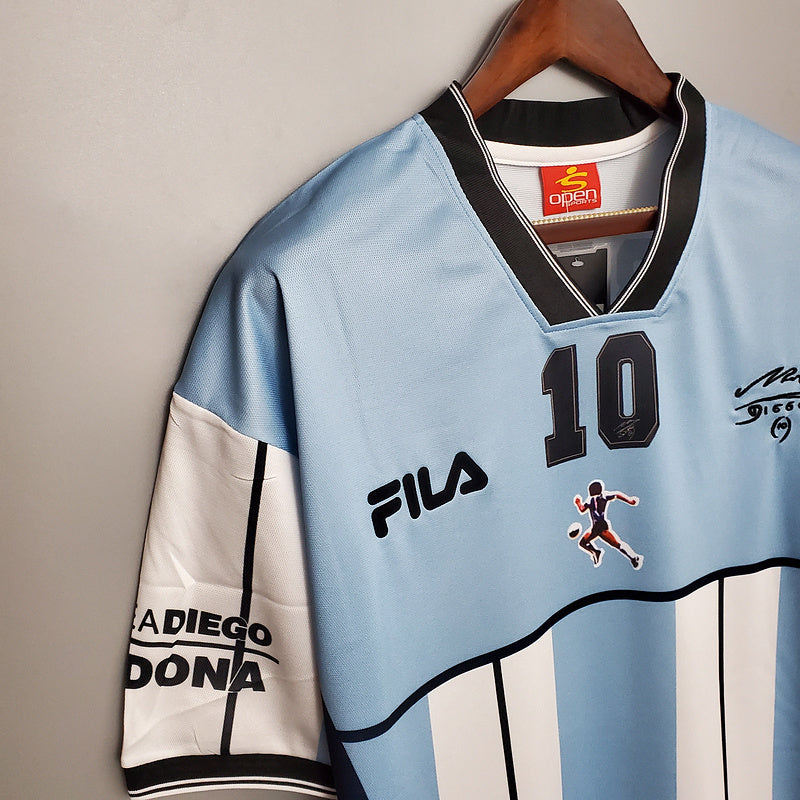 Camisola Seleção Argentina Retrô 2001 Azul e Branca- Fila