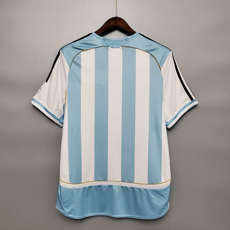 Camisola Seleção Argentina Retrô 2006 Azul e Branca-