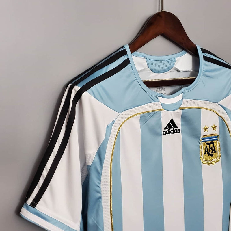 Camisola Seleção Argentina Retrô 2006 Azul e Branca-