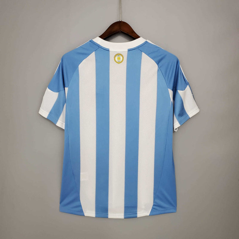 Camisola Argentina Retrô 2010 Azul e Branca -