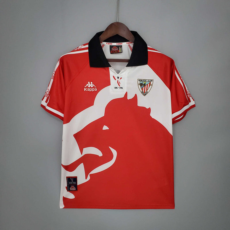 Camisola Athletic Bilbao Retrô 1997/1998 Vermelha e Branca -