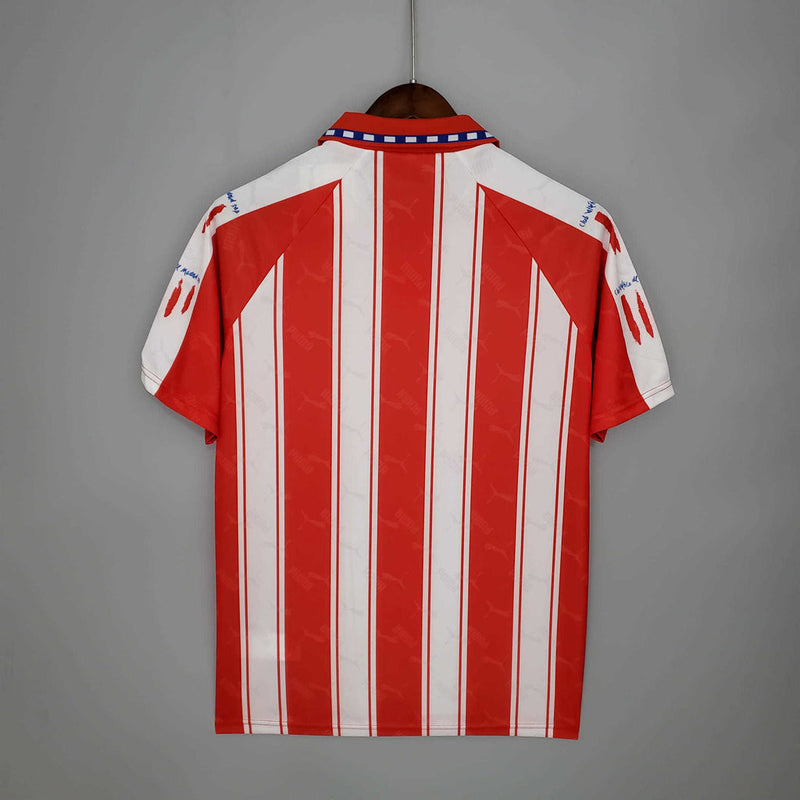 Camisola Atlético de Madrid Retrô 1994/1995 - Branca e Vermelha