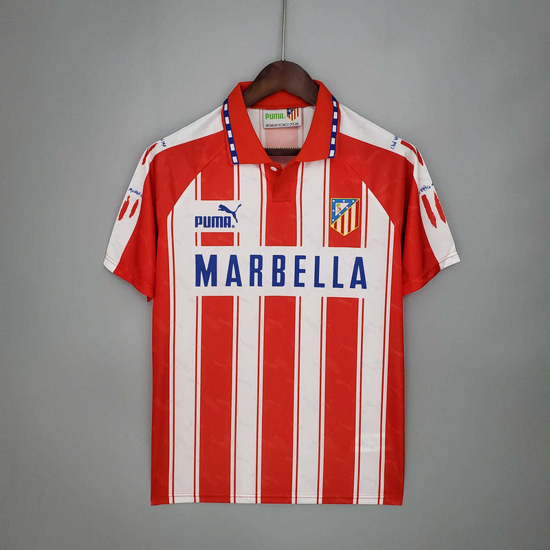 Camisola Atlético de Madrid Retrô 1994/1995 - Branca e Vermelha