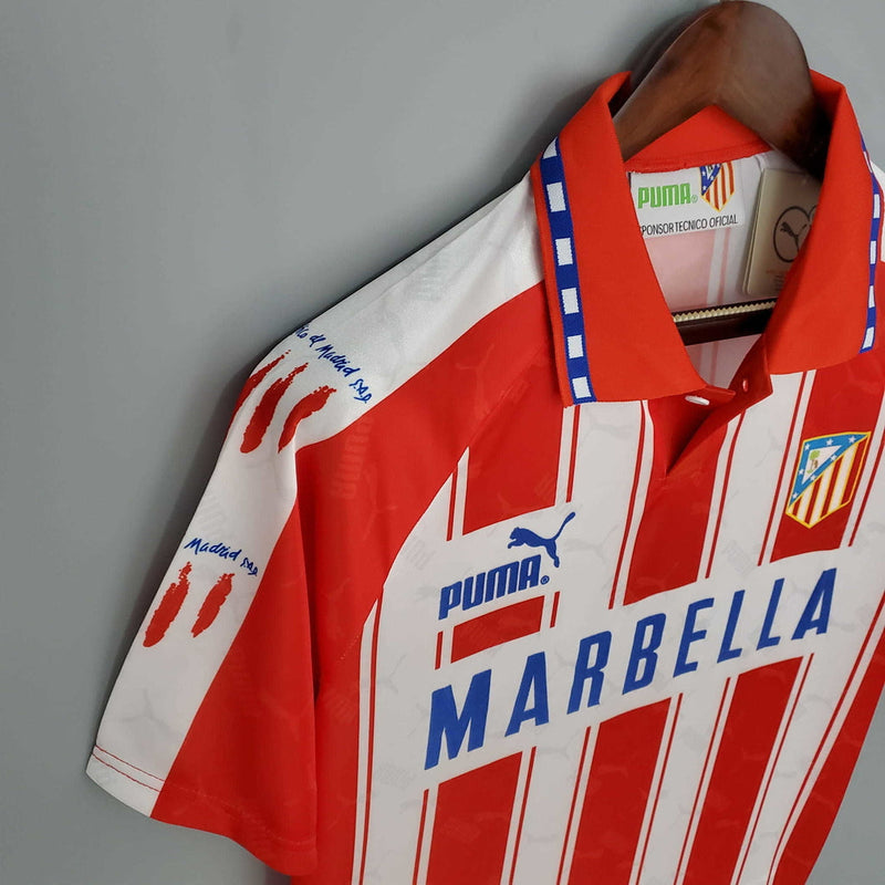 Camisola Atlético de Madrid Retrô 1994/1995 - Branca e Vermelha