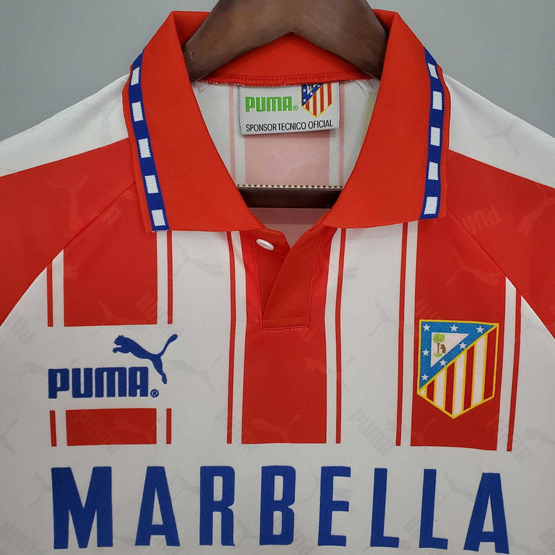 Camisola Atlético de Madrid Retrô 1994/1995 - Branca e Vermelha