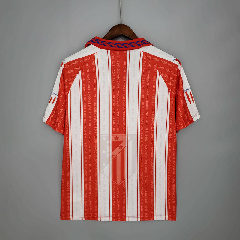 Camisola Atlético de Madrid Retrô 1995/1996 - Branca e Vermelha