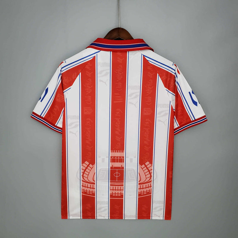 Camisola Atlético de Madrid Retrô 1996/1997 Branca e Vermelha -