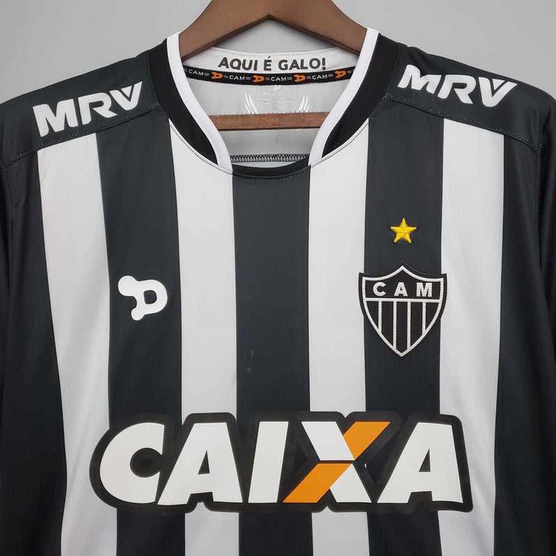 Camisola Atlético MG Retrô 2016/2017 Preta e Branca - Dry World