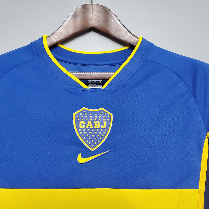 Camisola Boca Juniors Retrô 2002 Azul e Amarela -