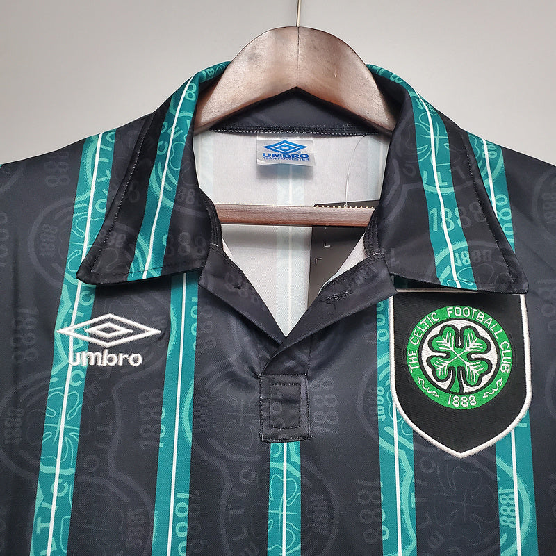 Camisola Celtic Retrô 1992/1993 Preta e Verde -