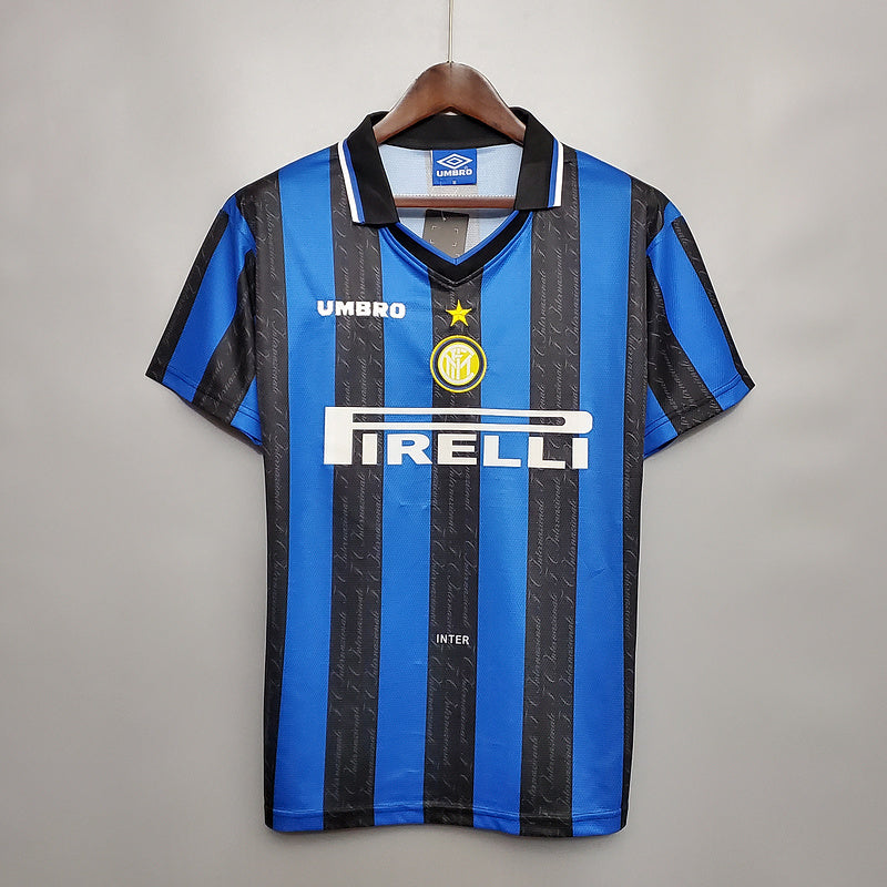 Camisola Inter de Milão Retrô 1997/1998 - Azul e Preta