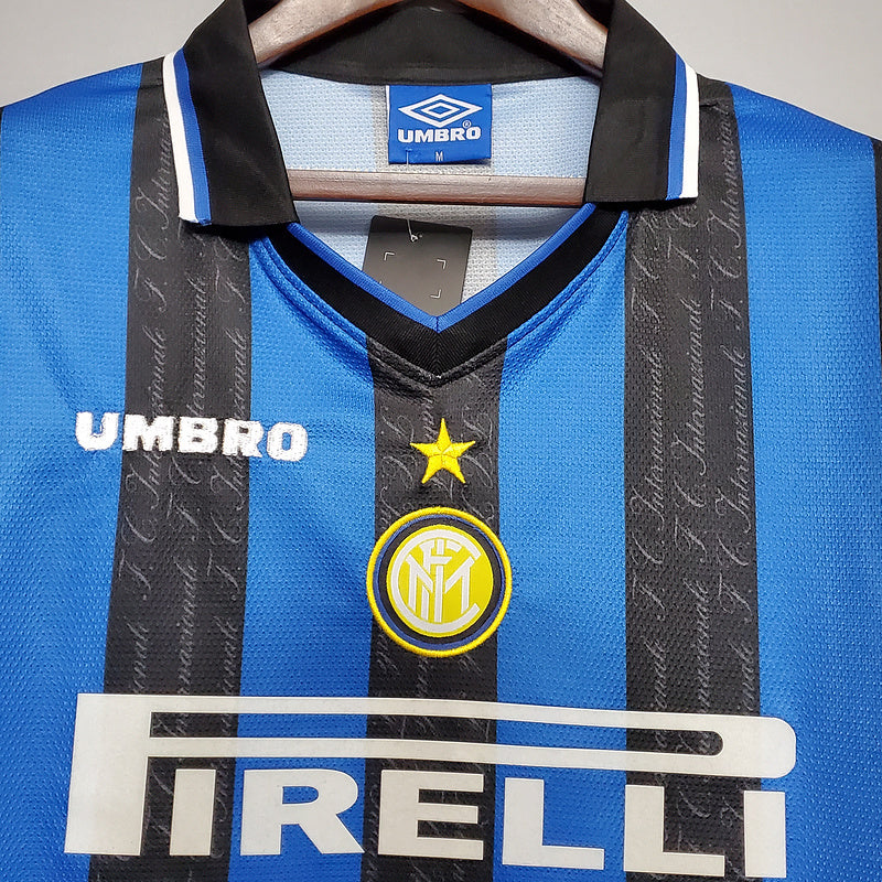 Camisola Inter de Milão Retrô 1997/1998 - Azul e Preta