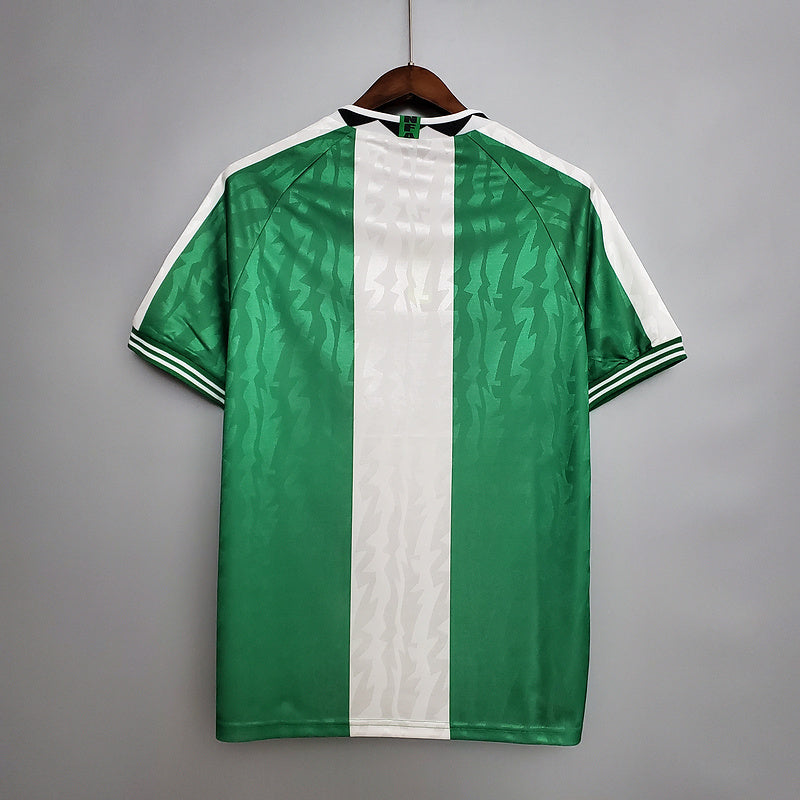 Camisola Nigéria Retrô 1996 Verde e Branca -