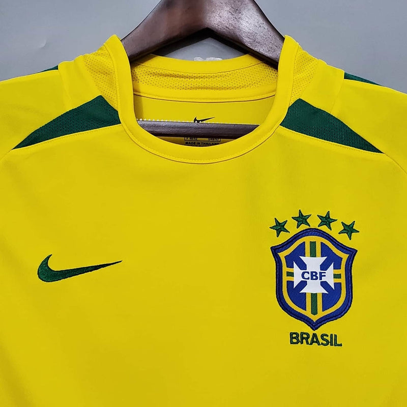 Camisola Seleção Brasileira Retrô 2002 Amarela -