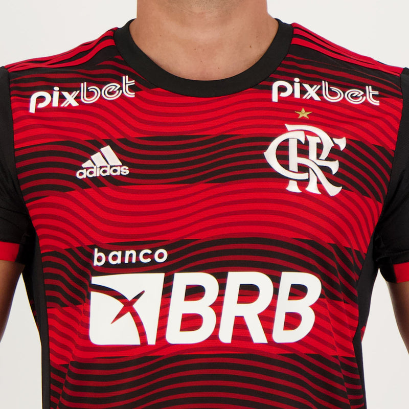 Camisola Flamengo I [Com Patrocínio] 22/23 - Rubro Negro