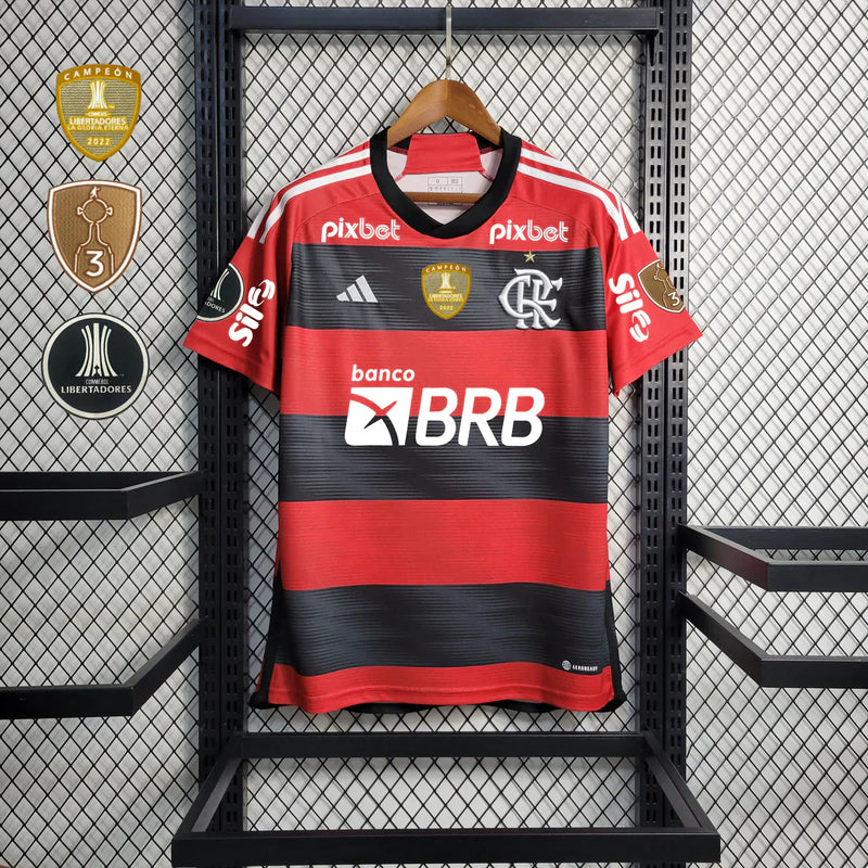 Camisola Flamengo I [Com Patrocínio] 23/24 - Rubro Negro