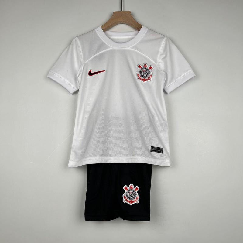 Kit Infantil Corinthians I 23/24 - Branco e Preto