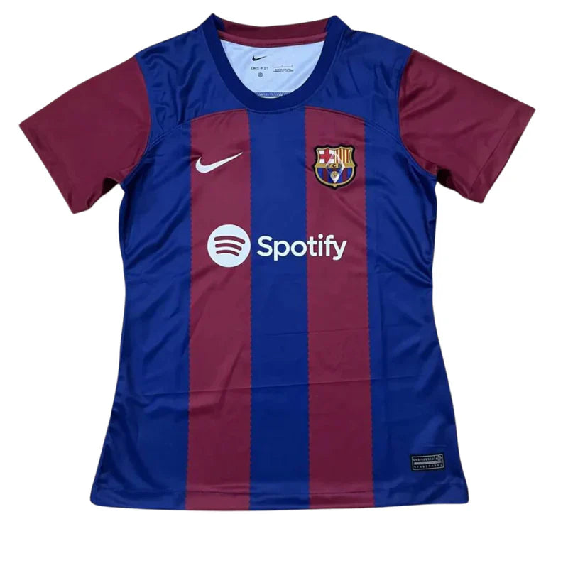 Camisola Feminina Barcelona I 23/24 - Azul e Vermelho