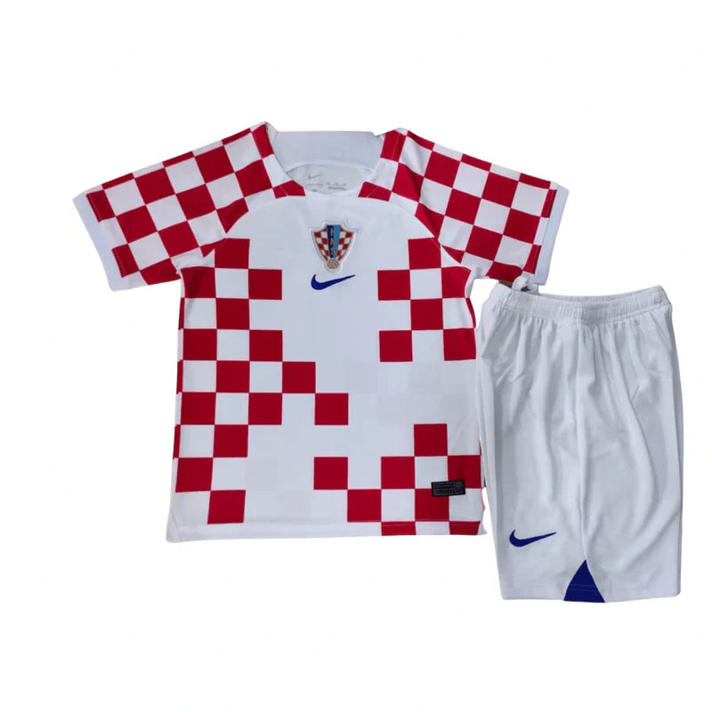 Kit Infantil Croácia I 22/23 - Vermelho e Branco