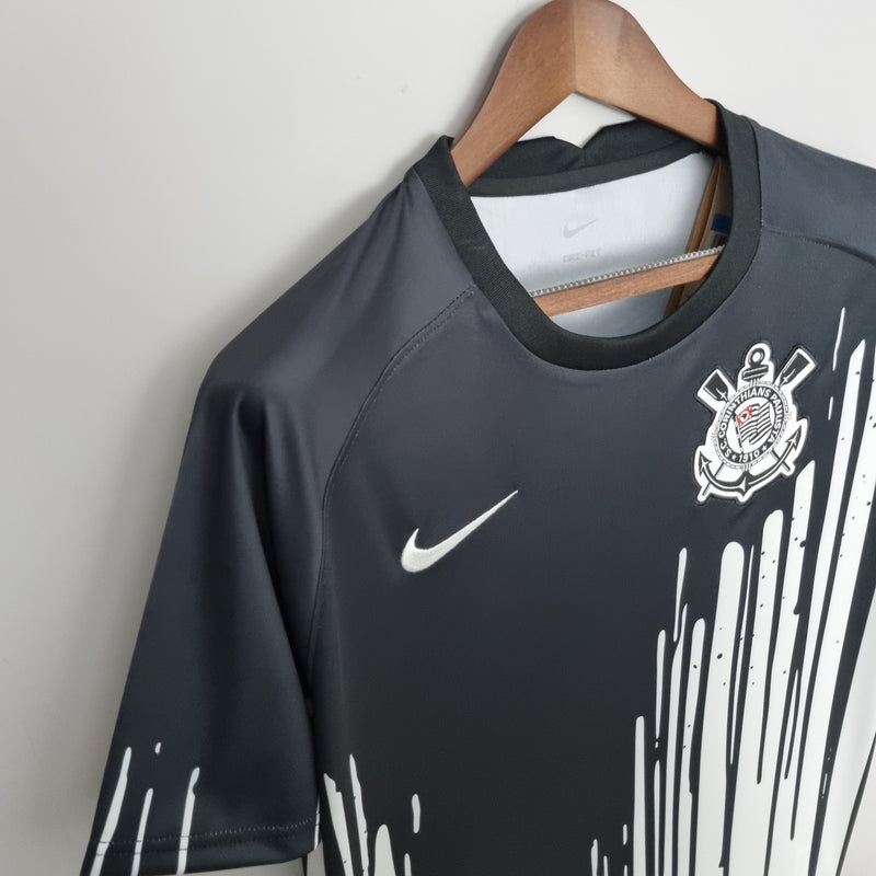 Camisola Corinthians Pré jogo 22/23 - Preto+branco