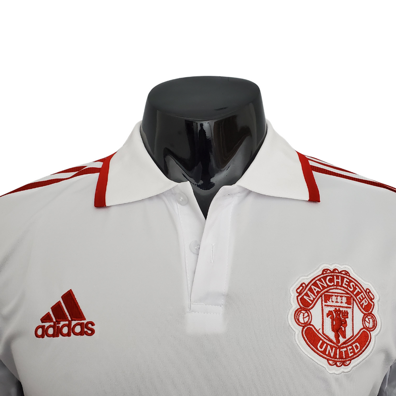 Camisola Polo Manchester United Branca - Masculina