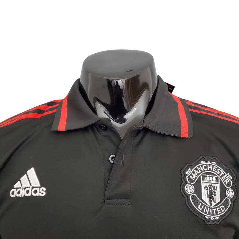 Camisola Polo Manchester United Preta - Masculina