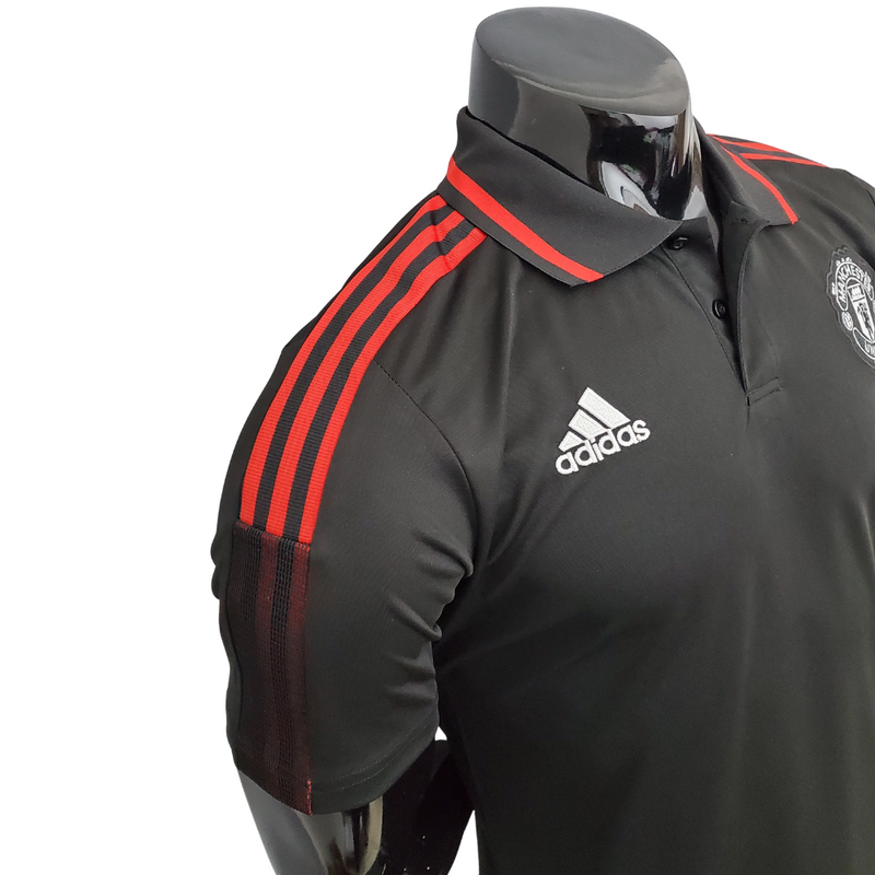 Camisola Polo Manchester United Preta - Masculina